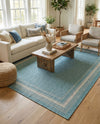 Terrace Fringe Collection Area Rug - Veranda (Aquamarine) Rectangle Aquamarine  lifestyle 9