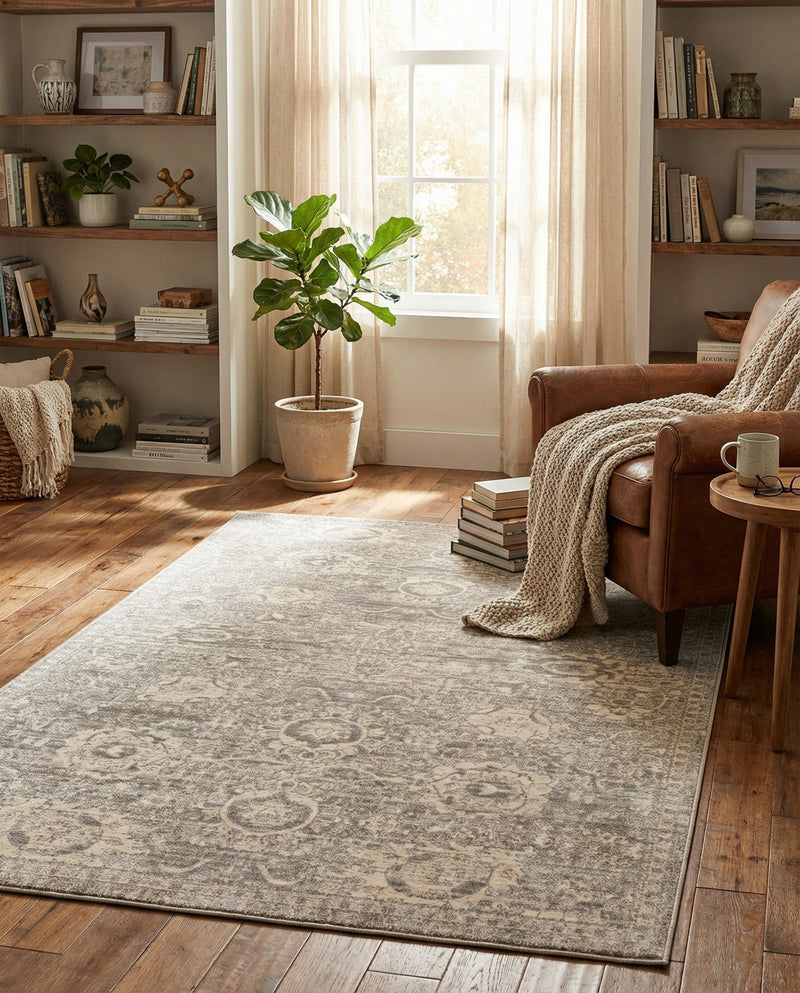Seville Stripes Collection Area Rug -  Cordoba (Gray) Rectangle Gray  lifestyle 21