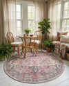 Vintage Memories Collection Area Rug - Echoes Round Beige pink  lifestyle 71