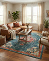 Brighton Terrace Collection Area Rug - Hove (Blue) Rectangle Blue  lifestyle 3