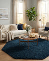 Plush Oasis Collection Area Rug - Serenity (Sapphire Blue) Octagon Sapphire Blue  lifestyle 55
