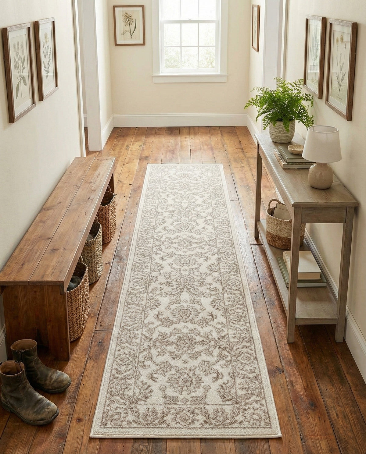 Savannah Elegance Collection Area Rug - Augusta (Ivory) Runner Ivory  lifestyle 81