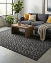 Garden Lattice Charm Collection Area Rug - Arbor (Charcoal) Rectangle Charcoal  lifestyle 8