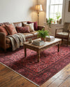 Bazaar Chic Collection Area Rug -  Larache Square Antique Red  lifestyle 39