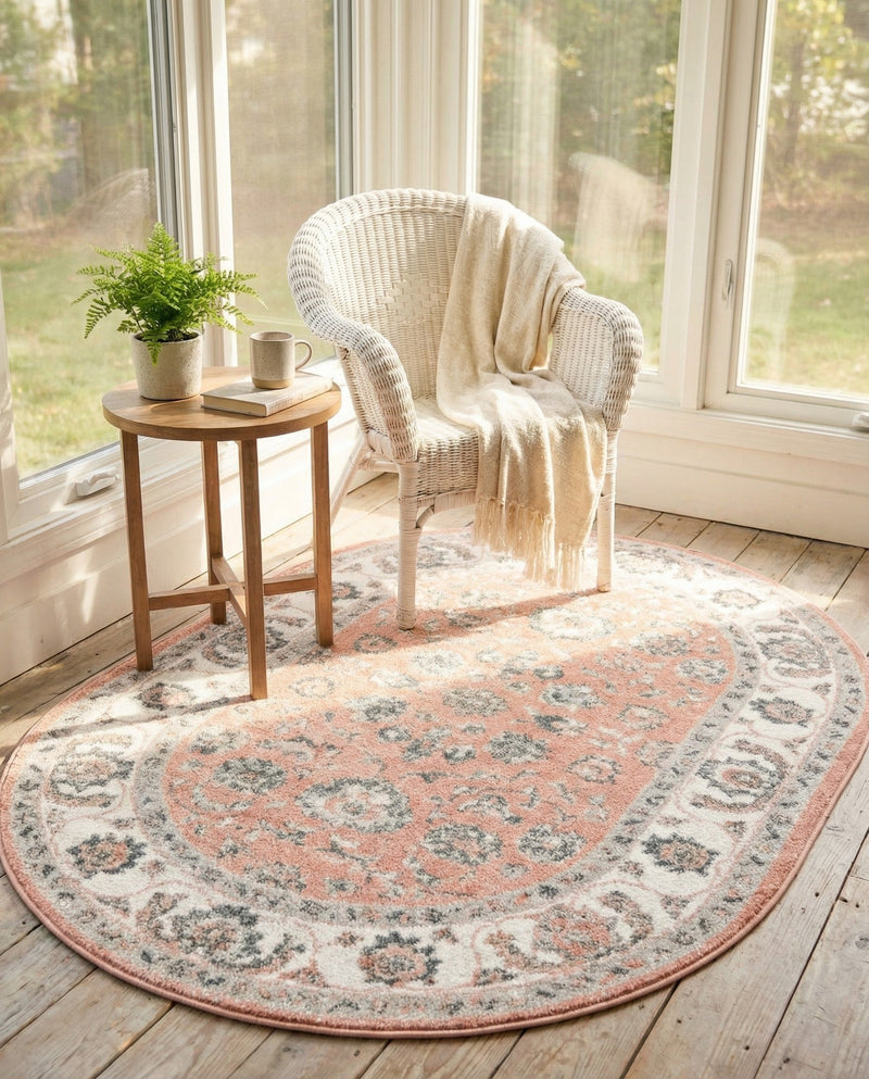 Adriana Terrace Collection Area Rug -  Positano (Rose) Oval Rose  lifestyle 30