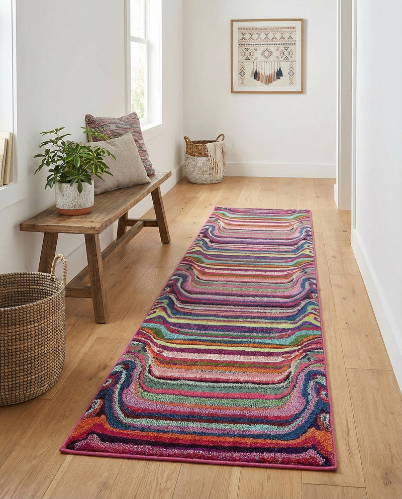 Chromatic Oasis Collection Area Rug -  Dapple Runner Multi  lifestyle 43