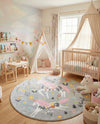 Wonder Tykes Collection Area Rug -  Hued Round Gray  lifestyle 32