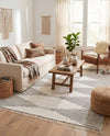 Thar Cotton Collection Area Rug - Jaisalmer (White) Rectangle White  lifestyle 25