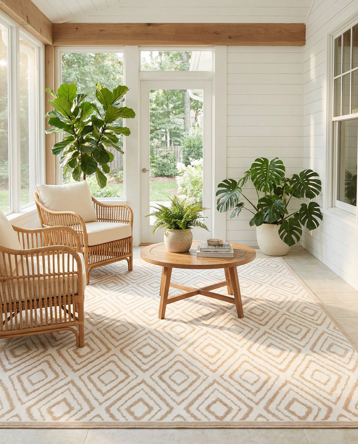 Sanctuary Retreat Collection Area Rug -  Oasis Rectangle Snow White  lifestyle 19