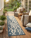 Coastal Terrace Collection Area Rug -  Tidepool Runner Blue  lifestyle 33