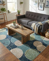 Chromatic Oasis Collection Area Rug -  Zephyr Rectangle Navy Blue  lifestyle 26