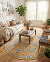 Seville Stripes Collection Area Rug -  Cordoba (Yellow) Oval Yellow  lifestyle 64