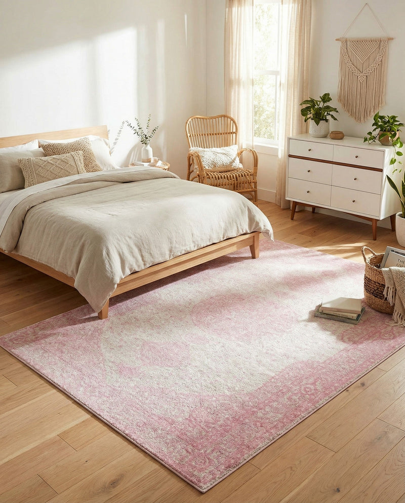 Dover Terrace Collection Area Rug - Marina (Pink) Rectangle Pink  lifestyle 26
