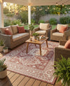 Tribal Terrace Treasures Collection Area Rug -  Incan Isle (Rust Red) Rectangle Rust Red  lifestyle 30