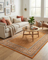 Soho Elegance Collection Area Rug -  Mercer (Orange) Rectangle Orange  lifestyle 4