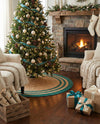 Holiday Hearth Rugs Collection Area Rug - Yuletide Round Natural and Green  lifestyle 28