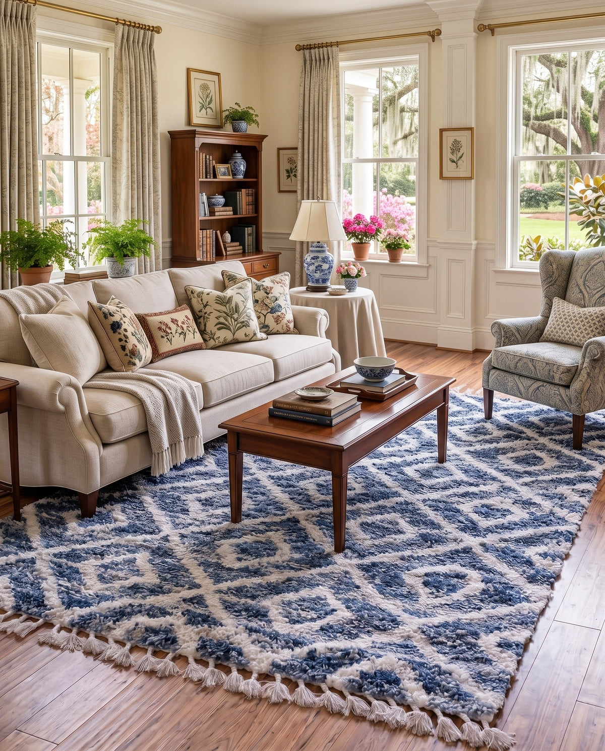 Cozy Cove Shag Collection Area Rug -  Dunes Rectangle Blue  lifestyle 55