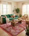 Caribbean Breeze Collection Area Rug -  Lucia Rectangle Pink  lifestyle 30