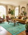 Baroque Era Collection Area Rug - Versailles (Spring Green) Rectangle Spring Green  lifestyle 10