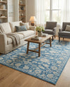 Charleston Elegance Collection Area Rug -  Seaport (Blue) Rectangle Blue  lifestyle 16