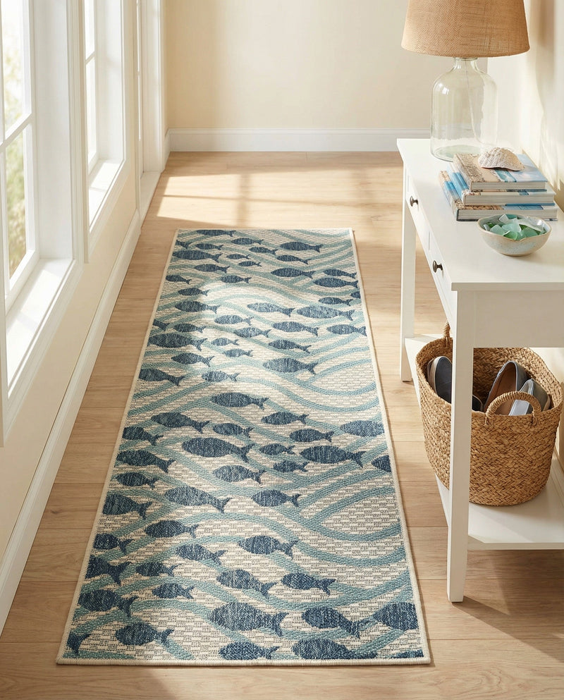 Seaside Haven Rugs Collection Area Rug -  Harbor Runner Blue  lifestyle 17