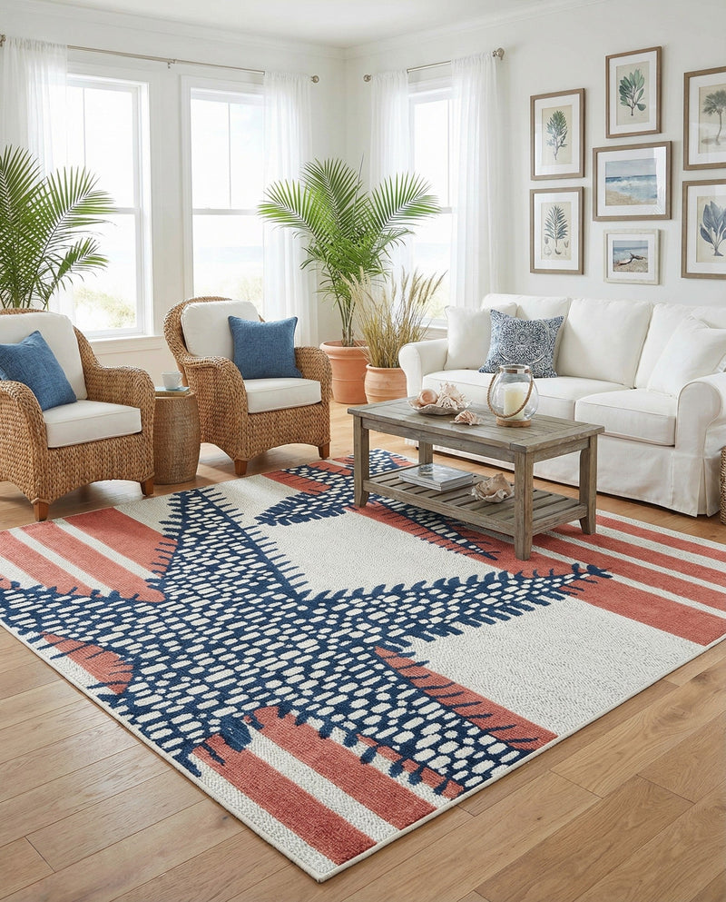 Caribbean Terrace Collection Area Rug -  Curacao Square Ivory  lifestyle 32