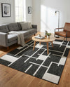 Urban Terrace Collection Area Rug -  Parkside Rectangle Black and White  lifestyle 10