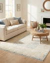 Bazaar Chic Collection Area Rug -  Kenitra Rectangle Blue and Ivory  lifestyle 17