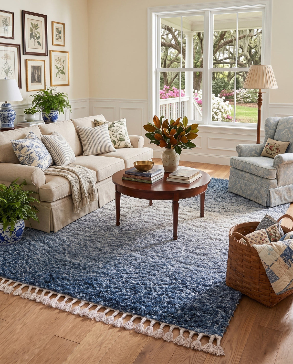 Cozy Cove Shag Collection Area Rug -  Lagoon Rectangle Blue  lifestyle 30