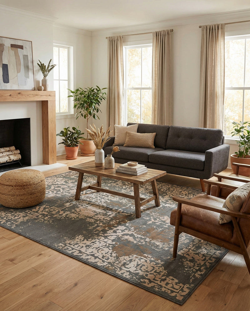 Gobi Sands Collection Area Rug - Dunhuang Rectangle Gray  lifestyle 20