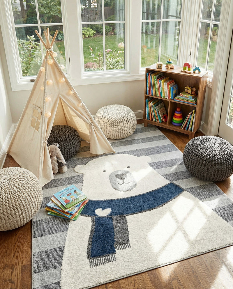 Wonder Tykes Collection Area Rug -  Dreamland Rectangle Gray  lifestyle 8