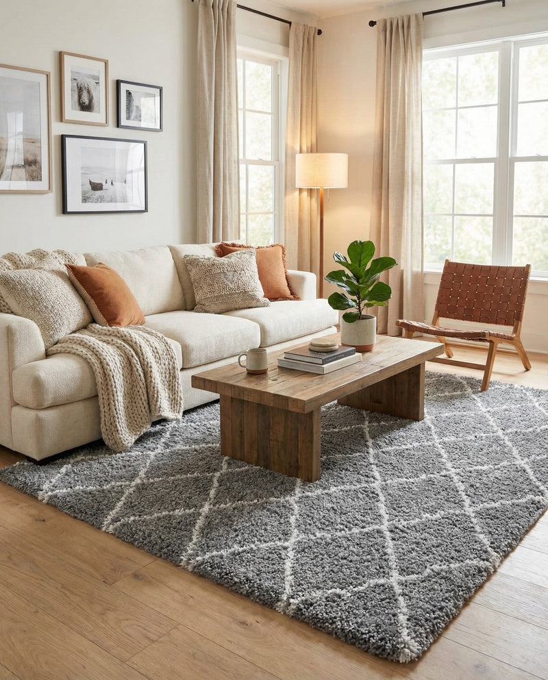 Casablanca Comfort Collection Area Rug -  Tangier Rectangle Gray  lifestyle 14