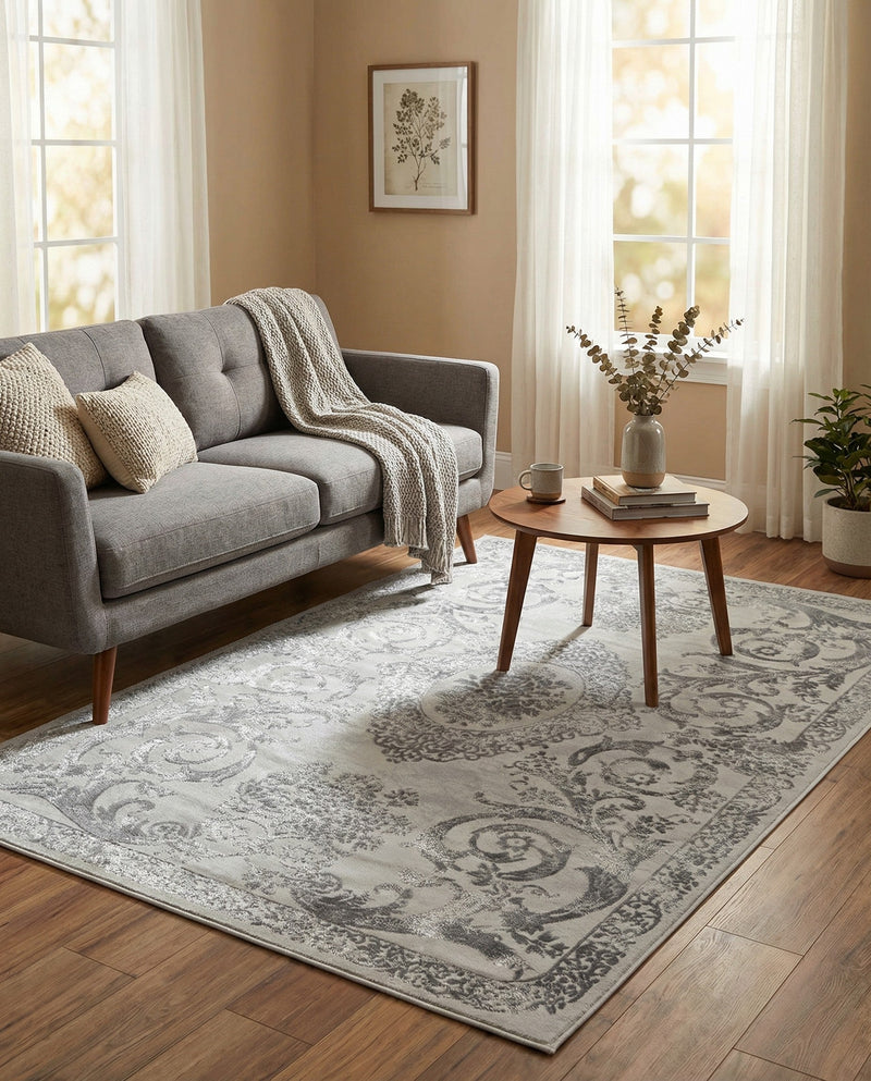 Bloomsbury Elegance Collection Area Rug - Mayfair Rectangle Gray  lifestyle 43