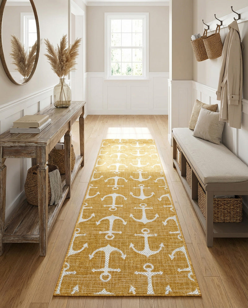Seaside Haven Rugs Collection Area Rug - Sapphire (Yellow) Runner Yellow  lifestyle 75