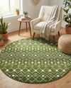 Mediterranean Lattice Collection Area Rug - Santorini (Green) Round Green  lifestyle 52
