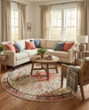 Patio Heritage Collection Area Rug -  Meadow Round Multi  lifestyle 67