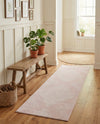 Seychelles Stripes Collection Area Rug - Mahe (Pink) Runner Pink  lifestyle 56