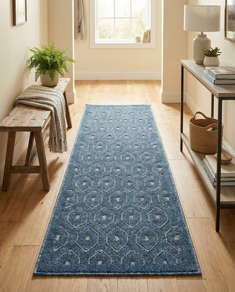 Garden Lattice Charm Collection Area Rug - Arbor (Navy Blue) Runner Navy Blue  lifestyle 33