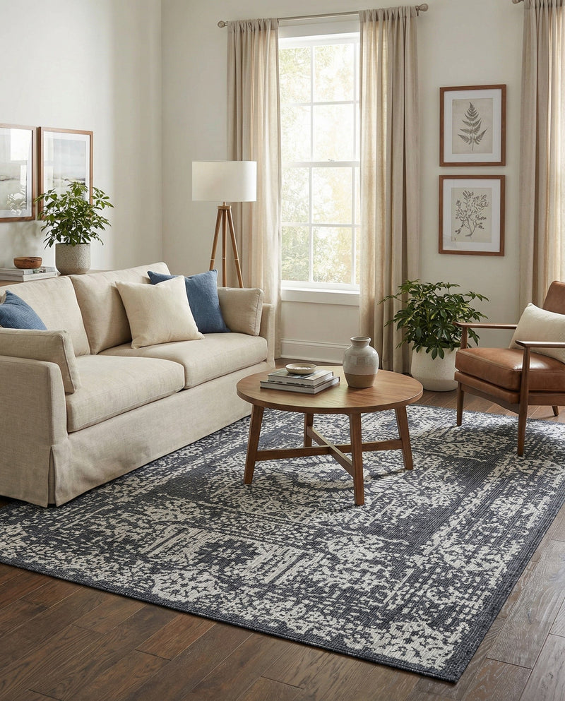 Patio Heritage Collection Area Rug - Savannah (Charcoal Gray) Rectangle Charcoal Gray  lifestyle 7