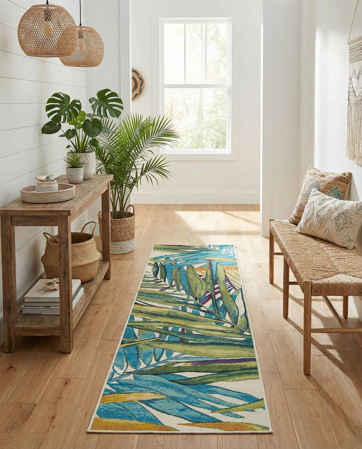Seaside Blooms Collection Area Rug -  Arcadia Runner Multi  lifestyle 50