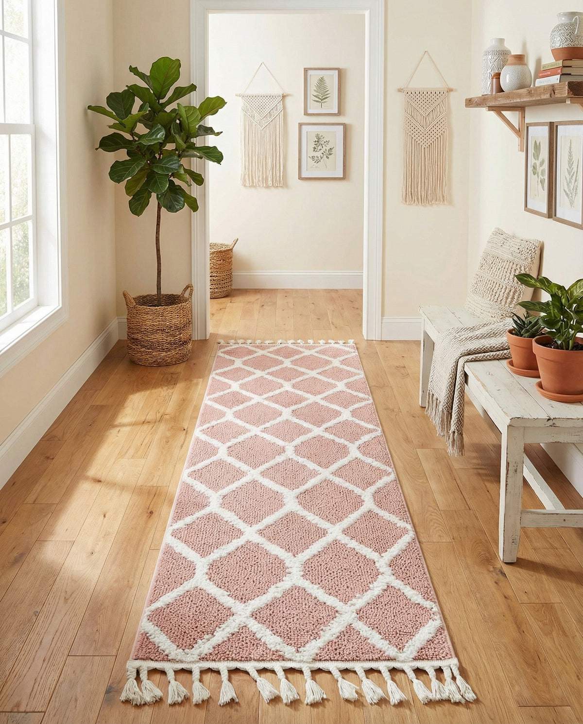 Sahara Chic Collection Area Rug -  Tuareg Runner Pink  lifestyle 167