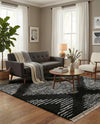 Tranquil Tides Shag Collection Area Rug -  Azure Rectangle Black and White  lifestyle 13