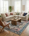 Casablanca Tapestry Collection Area Rug - Fes Rectangle Powder Blue  lifestyle 13