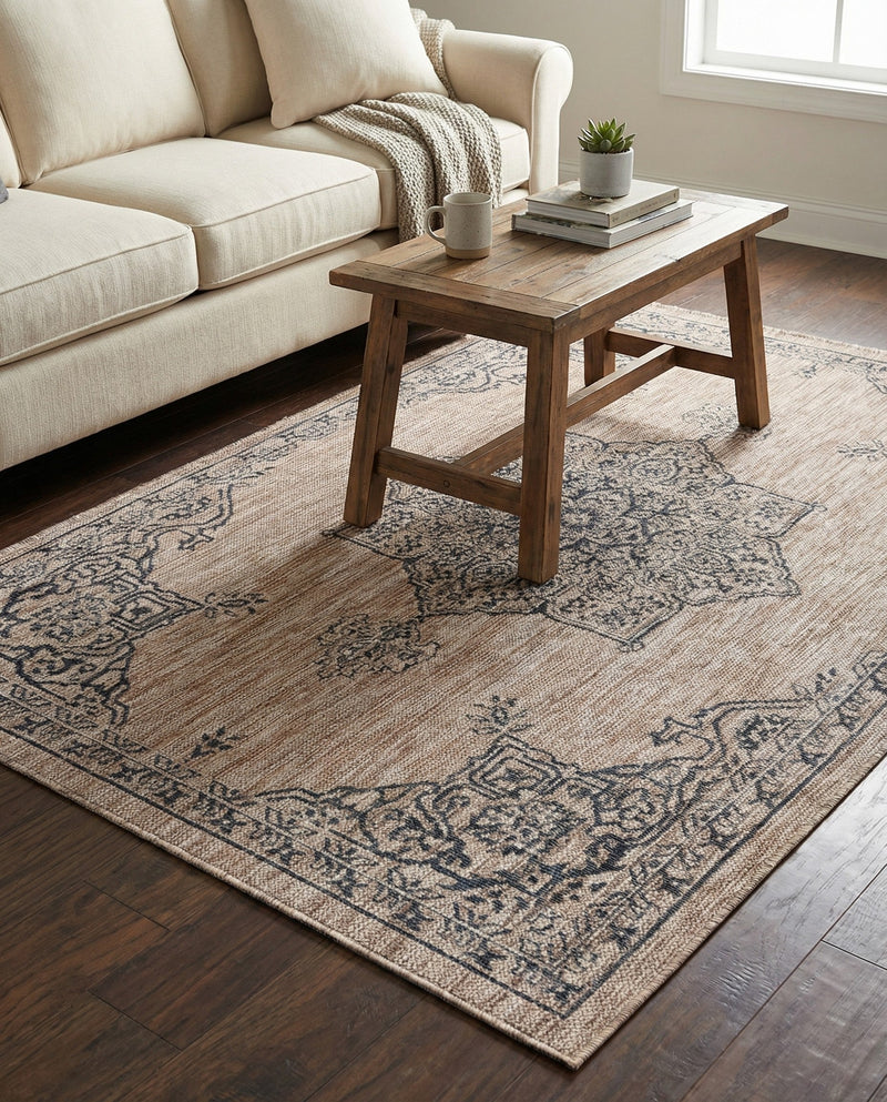 Patio Heritage Collection Area Rug -  Charleston (Beige) Rectangle Beige  lifestyle 18