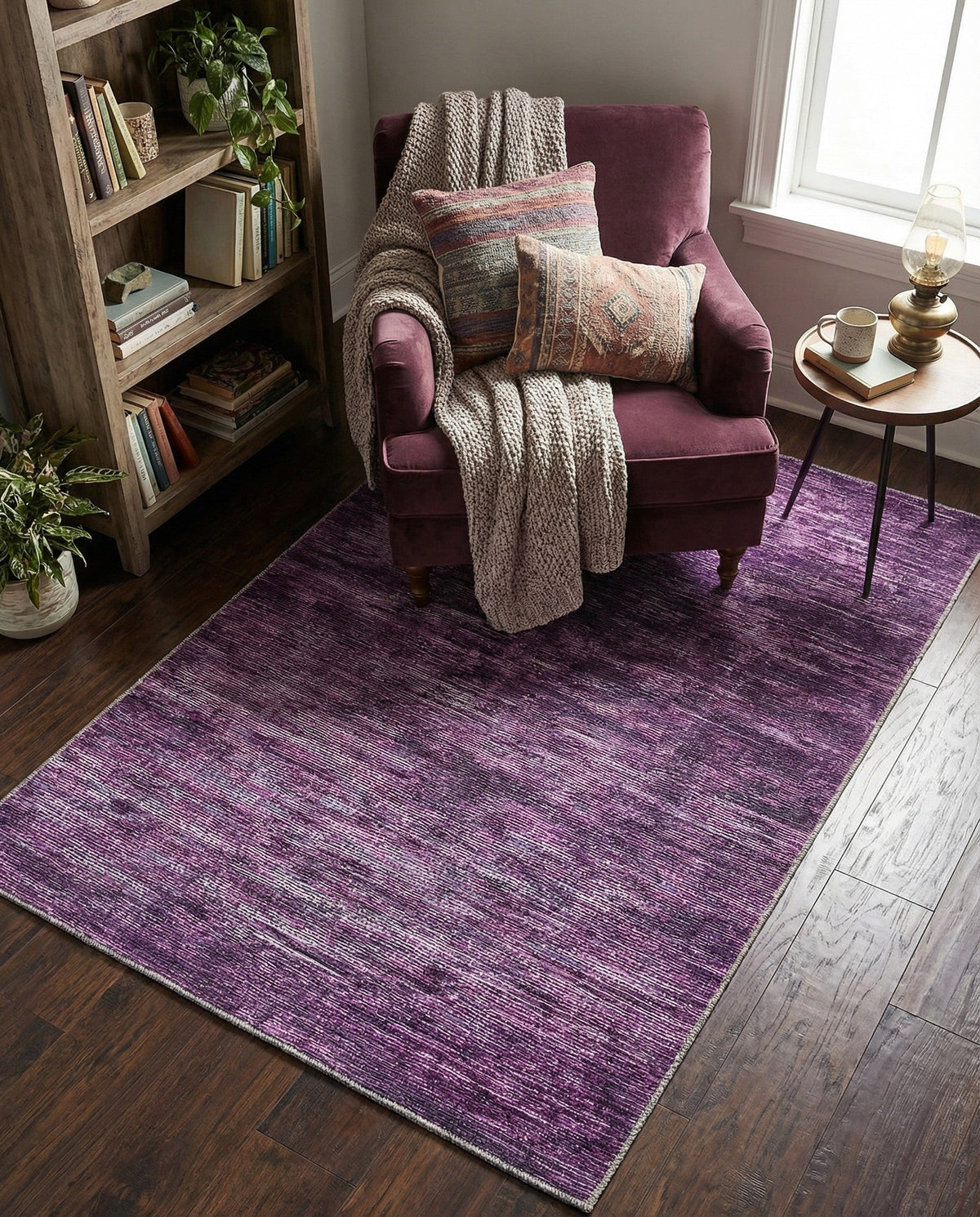 Sahara Essence Collection Area Rug - Oasis (Purple) Rectangle Purple  lifestyle 3