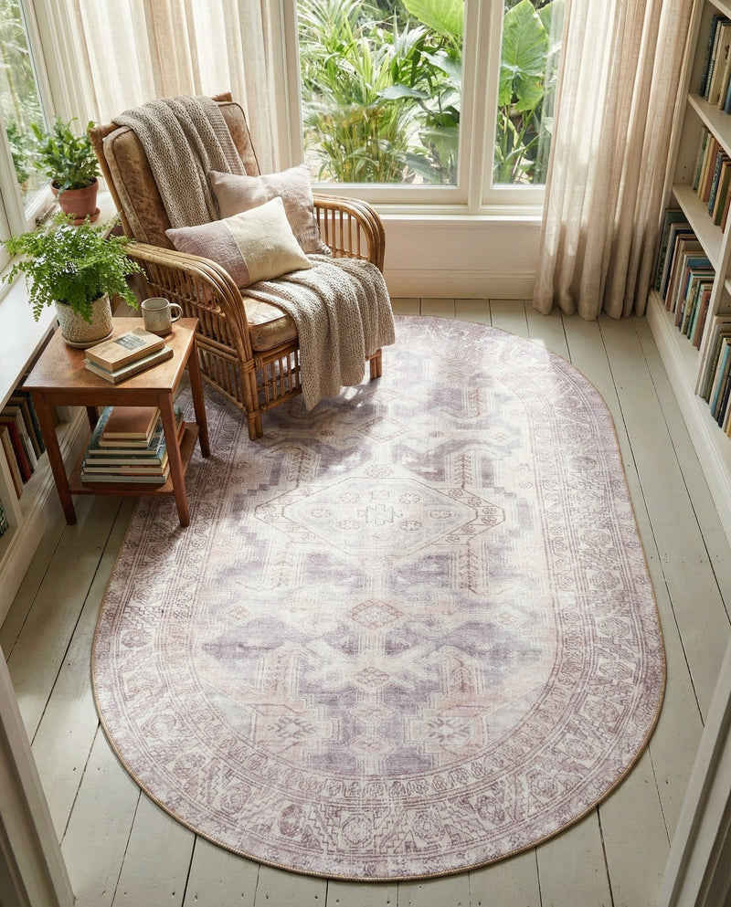 Heritage Elegance Collection Area Rug -  Charlottenburg Oval Gray  lifestyle 69