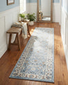 Savannah Elegance Collection Area Rug - Augusta (Aqua Blue) Runner Aqua Blue  lifestyle 77