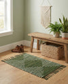Thar Cotton Collection Area Rug - Jaisalmer (Green) Rectangle Green  lifestyle 13