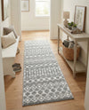 Mediterranean Lattice Collection Area Rug - Santorini (Gray) Runner Gray  lifestyle 48