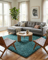 Alpine Plush Collection Area Rug -  Cortina (Aqua) Square Aqua  lifestyle 36